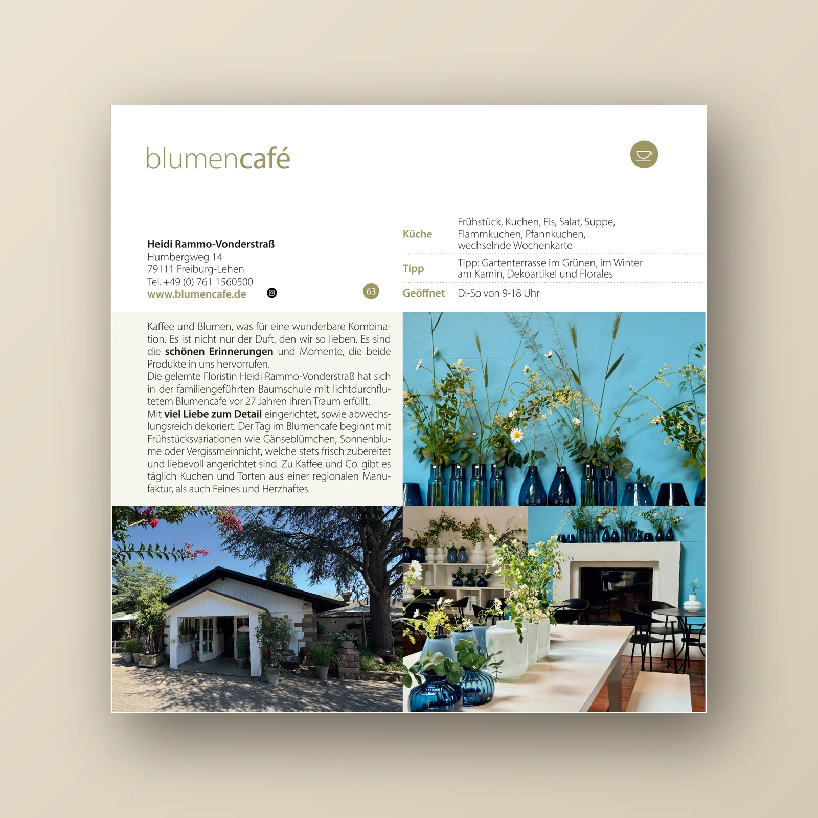 Beispiel ganze Seite: Blumencafe